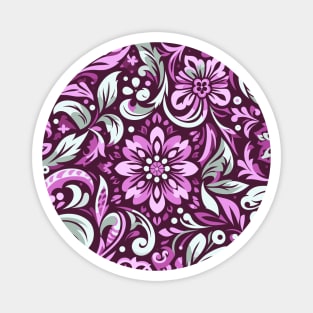 Retro Pink Flower Pattern Magnet